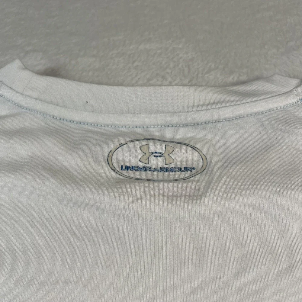 Under Armour Fish Shirt Mens XL White Long Sleeve Performance Fishing Tee